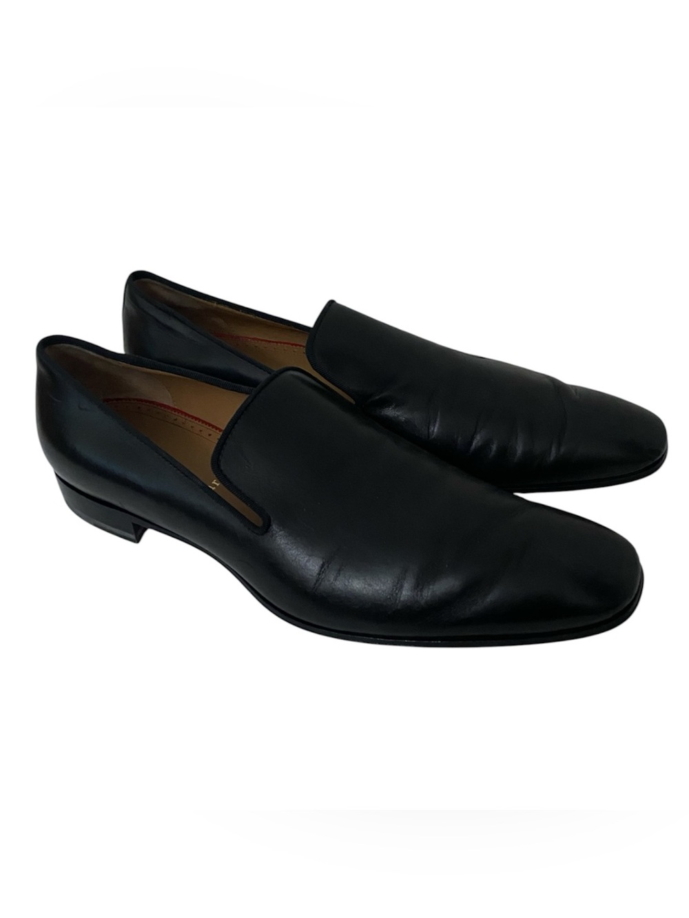 Christian Louboutin Black Leather Slip-On Dandelion Dress Shoes Loafers EU 41